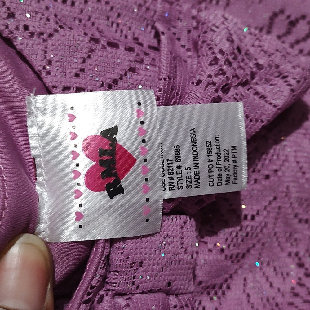 Purple Lace Sleeveless Dress Girl Sz 5 NWT - Picture 3 of 3